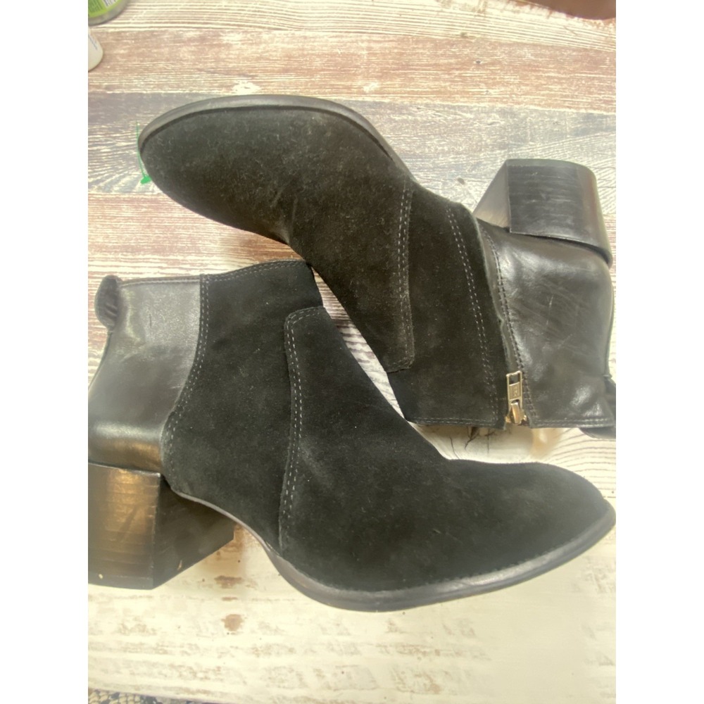 Madewell The Asher Ankle Boot Bootie in Suede and Leather Size 10 J8308 Black